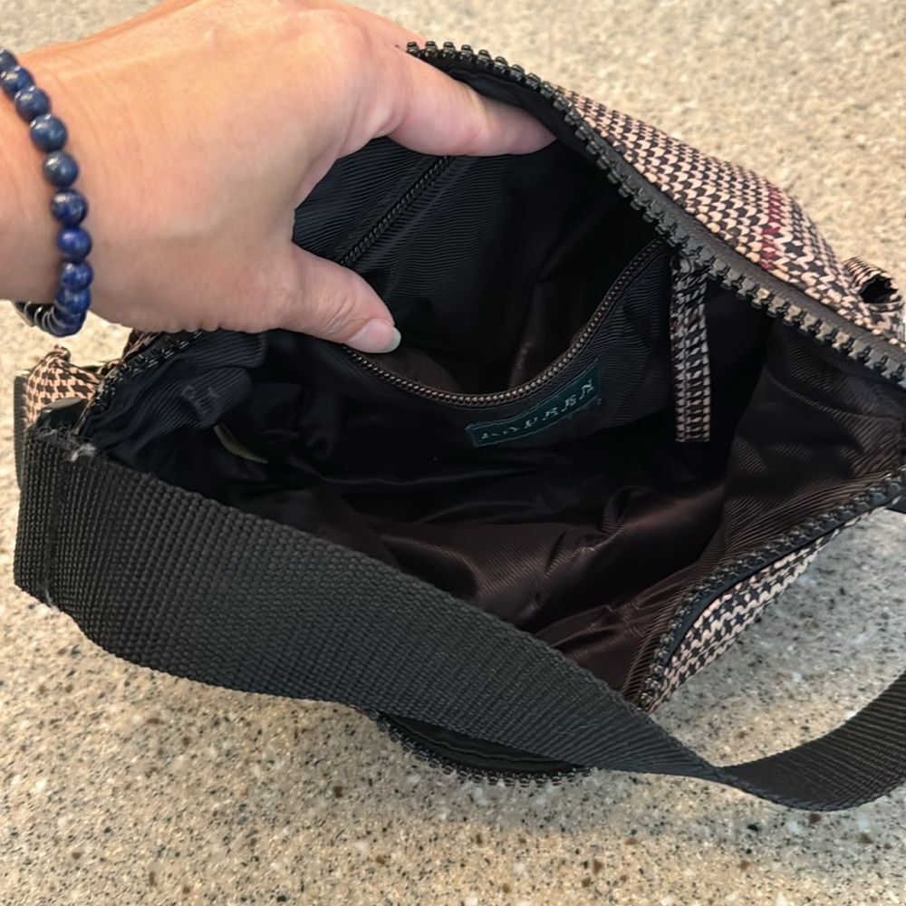 LAUREN RALPH LAUREN Nylon Houndstooth Shoulder Bag - Picture 12 of 15